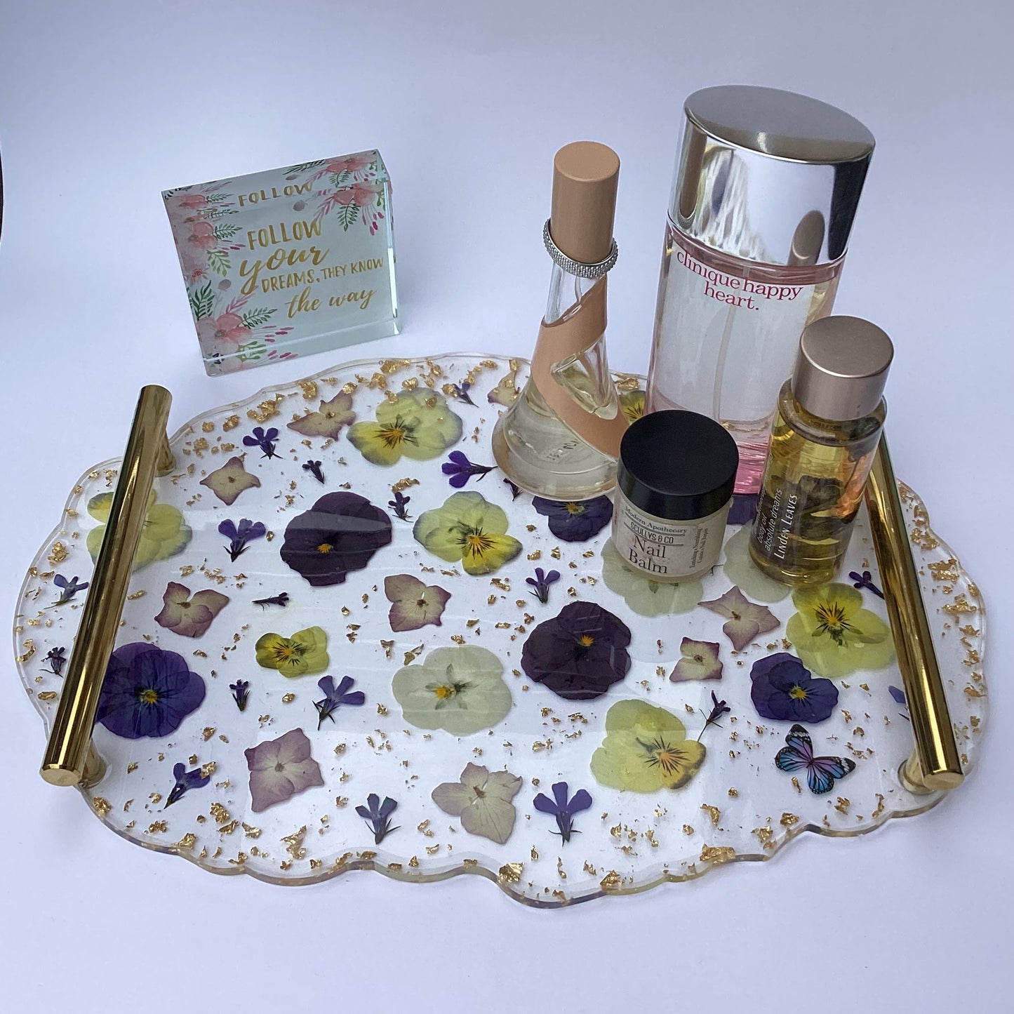 Floral Tray (With real dried flowers)