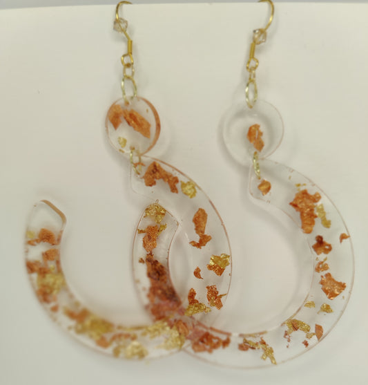 LG Hoop set - Gold leaf earrings + Bangle